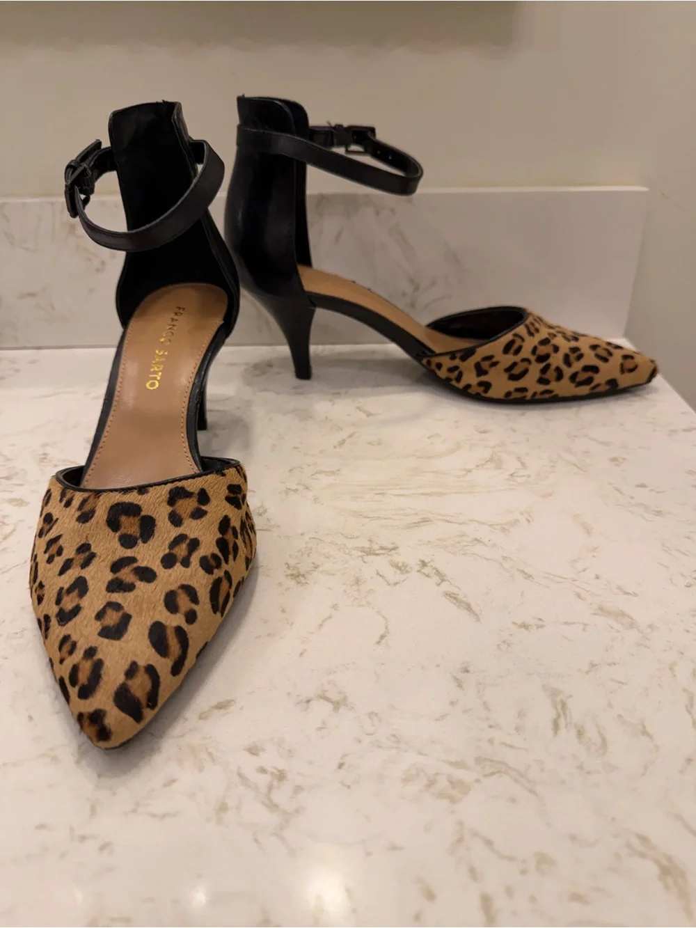 Franco Sarto Leopard Print Calf Hair Heels 8